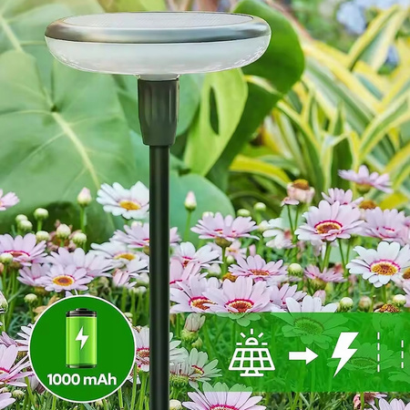 Lampa Solarna Ogrodowa LED Wbijana Stojąca Słupek 78cm 4000K IP64 z Czujnikiem Zmierzchu