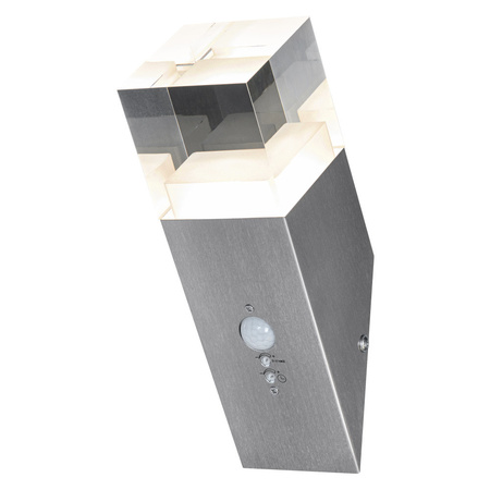 Lampa Ogrodowa Zewnętrzna Kinkiet Elewacyjny LED 4.9W 400lm 3000K IP44 Srebrny Z Czujnikiem Ruchu i Zmierzchu Endura Ledvance