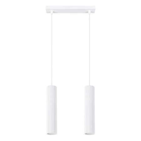 Lampa Wisząca Sufitowa Zwis Tuba Spot 2x GU10 Biała Karbon Deep Space SL.1536 Sollux