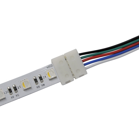 Złączka do Taśm Pasków LED RGBW Elastyczna Jednostronna 5pin 12mm Biała Sanico Goldlux