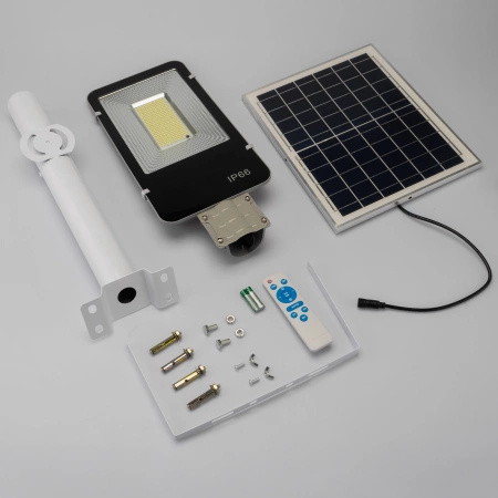 Lampa Solarna Uliczna LED 600W 60000lm 6500K Zimna Czujnik Zmierzchu MOCNA Latarnia Ogrodowa z Regulowanym Panelem + Uchwyt i Pilot