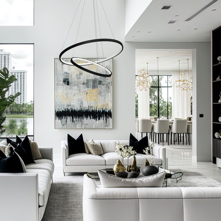 Lampa Wisząca Sufitowa ROTONDA Czarna 51W LED Milagro