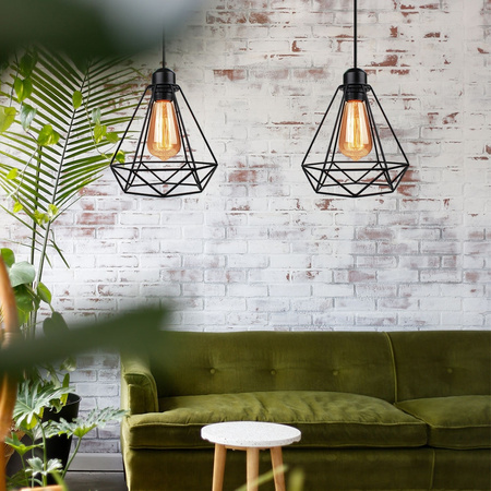 Lampa wisząca ALAMBRE 1xE27 4W Geometryczny Kształt Żarówka W Zestawie MLP4130 Milagro Metal