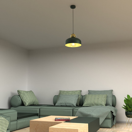 Lampa Wisząca Sufitowa HARALD Złota Zielona 1xE27 Milagro