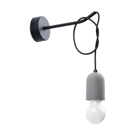 Lampa Ścienna Kinkiet NESO E27 Szary Czarny Minimalistyczny SOLLUX