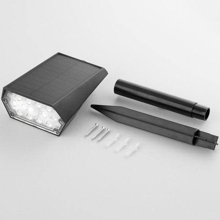 Reflektor Solarny LED Lampa Kierunkowa Wbijana IP44 Czujnik Zmierzchu