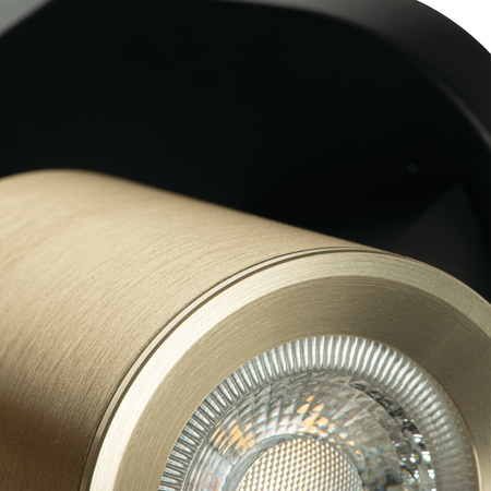 Oprawa Lampa Sufitowa Reflektor LED GU10 Regulowana Okrągła Czarna Złota Laurin Kanlux