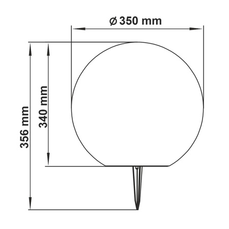 Lampa Ogrodowa Wbijana Zewnętrzna E27 Biała KULA Świetlna 35cm 230V