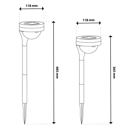 2x Lampa Solarna Ogrodowa LED LILA Wbijana Zewnętrzna Dekoracyjna 3000K LUMILED