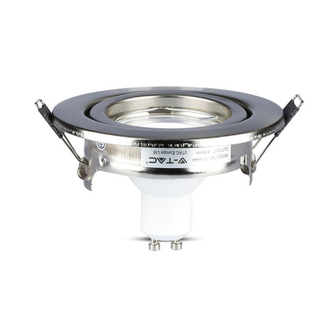 3x Oprawa podtynkowa wpuszczana Satynowy Nikiel + Żarówka LED GU10 5W 3000K VT-4444 V-TAC