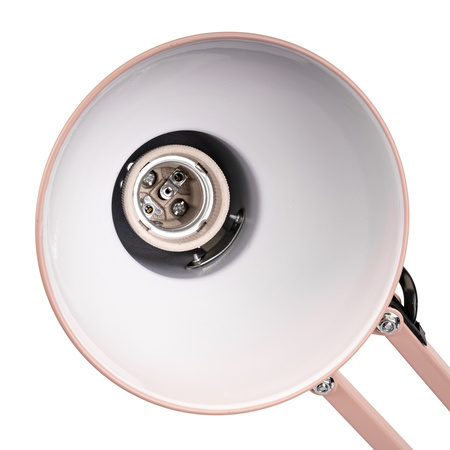 Lampka Biurkowa Kreślarska Stołowa E27 TOBI Pastelowy Różowy Lumiled + uchwyt na blat