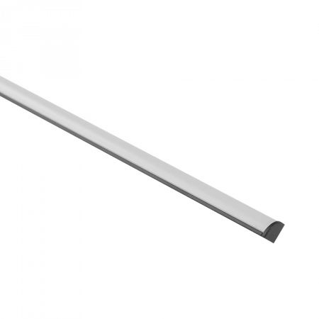 Profil Aluminiowy LED Narożny Natynkowy Czarny 2m z Kloszem Mroźnym do Taśm LED + Zaślepki seria RW Ecolight