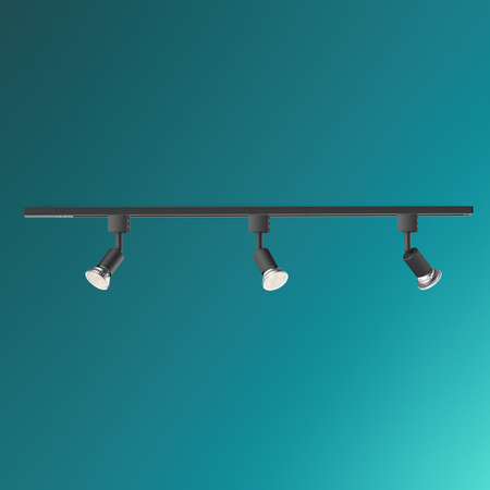 Zestaw Szynowy Lampa Sufitowa Szynoprzewód 1m + 3x Reflektor Szynowy LED GU10 Jednofazowy Czarny EasyLink Tobia Philips