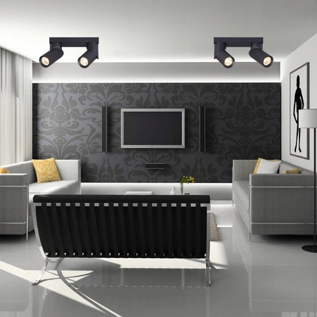 Lampa ścienna kinkiet 2x GU10 LED ruchomy czarny