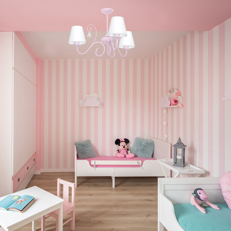 Lampa Sufitowa Żyrandol SARA Różowa 3xE14 Milagro