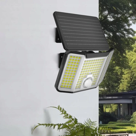 Naświetlacz Solarny Lampa Elewacyjna LED 6500K IP44 Czujnik Ruchu i Zmierzchu LENO LUMILED
