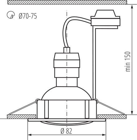 Zestaw 3x Oprawa sufitowa podtynkowa TRIBIS II GU10 PAR16 10W Okrągła Ruchoma Czarna + Żarówka GU10 400lm 3000K Ciepła KANLUX