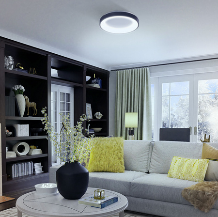 Plafon LED Lampa Sufitowa Natynkowa 72W 7500lm 2700-6000K CCT Czarna Ściemnialna + Pilot EDGE Videx