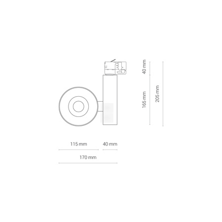 Reflektor Szynowy Lampa do Szynoprzewodów 3-fazowy LED 40W 3600lm 3000K Ciepła Czarny CTLS NEA 8746 Nowodvorski