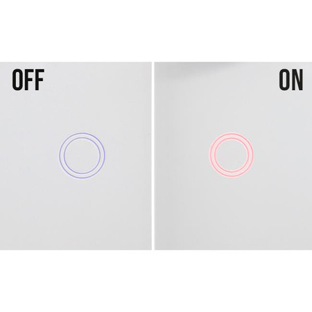 Włącznik szklany DOTYKOWY Wi-Fi LED biały pojedynczy