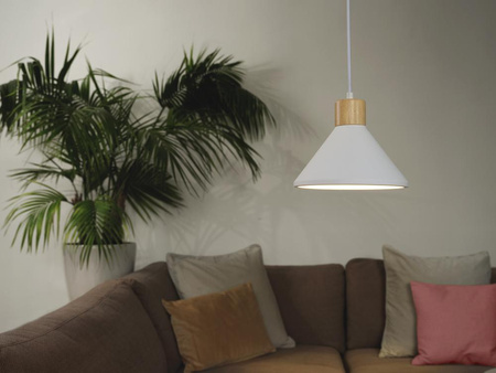 Lampa Sufitowa Wisząca Dekoracyjna E27 Zwis Biały Brązowy Decor Ledvance