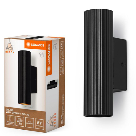 Lampa Ścienna Dekoracyjna Kinkiet Oprawa Natynkowa GU10 Czarny Decor Ledvance