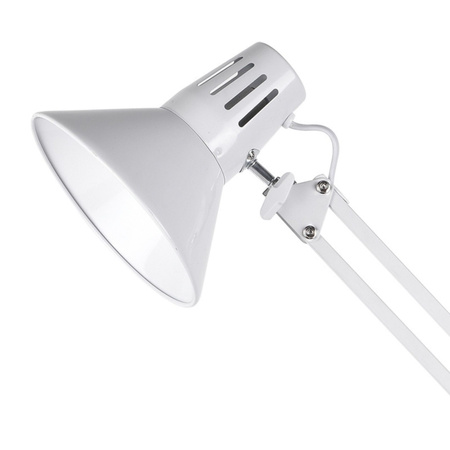 Lampka Biurkowa Stołowa E27 Biała Worker Sanico Goldlux