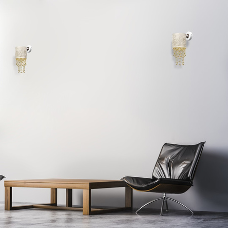 Lampa Ścienna Kinkiet ALMERIA Biała Złota 1xE27 Milagro