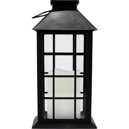 Lampion Ogrodowa LED Solarna Wisząca LATARENKA 32cm Czarna