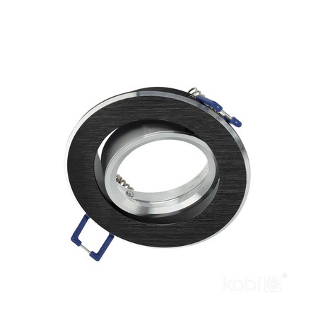 Oprawa Podtynkowa GU10 Halogenowa Wpuszczana Spot Oczko Czarna Okrągła Kobi