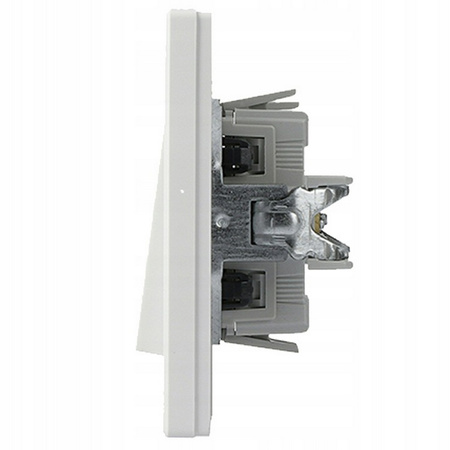 Włącznik Żaluzjowy Roletowy z Ramką Podwójny Asfora Biały