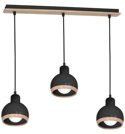 Lampa Wisząca Sufitowa OVAL Czarna 3xE27 Milagro