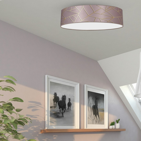 Plafon LED Lampa Sufitowa ZIGGY Różowe Złoto Różowa 3xE27 Ø60cm Milagro