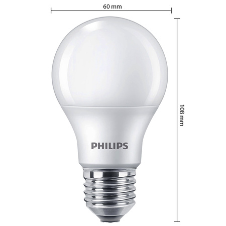 4PAK Żarówka LED E27 A60 9W = 60W 806lm 4000K Neutralna Mleczny PHILIPS