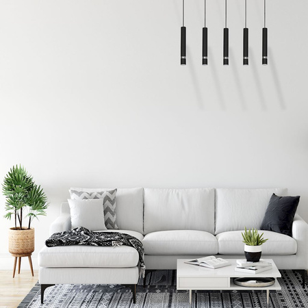 Lampa wisząca JOKER czarna sufitowa 5x GU10 MILAGRO Metal styl nowoczesny