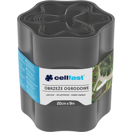 Obrzeże Ogrodowe Trawnikowe Elastyczne Faliste 20cm x 9m Grafit CELLFAST