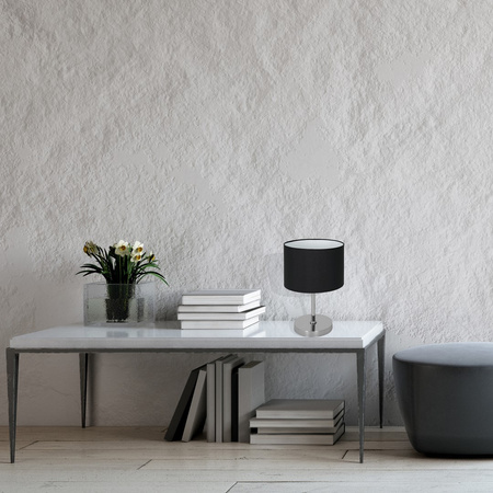 Lampa Stołowa CASINO Czarna Chrom 1xE27 Biurkowa Nocna Milagro