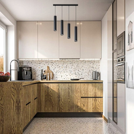 Lampa Sufitowa Oprawa Wisząca 4x GU10 Czarna Matowa Keon Masterled