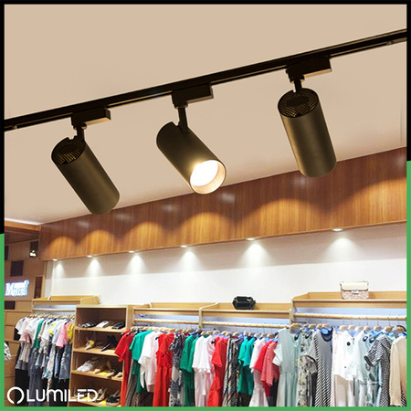 Zestaw Szyna Oświetleniowa Szynoprzewód 1m + 2x Reflektor Szynowy SAGI GU10 Czarny LUMILED