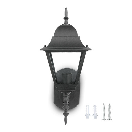 Lampa Ogrodowa Elewacyjna Kinkiet E27 Duża Czarny mat VT-761 V-TAC
