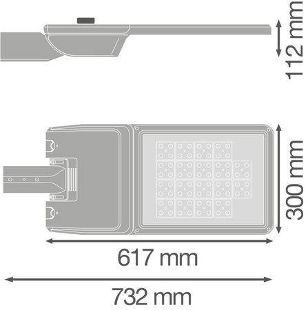 Lampa Uliczna LED Przemysłowa Oprawa Drogowa Ściemnialna 110W 16800lm 4000K IP66 Biały Streetlight Flex Ledvance