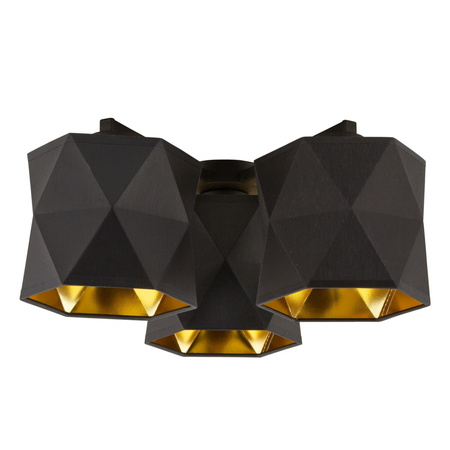 Lampa Sufitowa SIRO BLACK Żyrandol Czarno-Złota Nowoczesna Geometryczna 3xE27 1042 TK Lighting