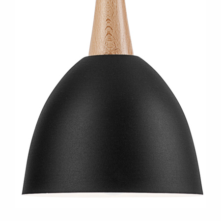 Lampa Wisząca Sufitowa VANESSA E27 Czarna Drewniana LM-1.1/77 Lamkur