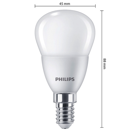 4x Żarówka LED E14 Kulka P45 4.9W = 40W 470lm 2700K Ciepła Essential Philips