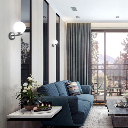 Kinkiet Ścienny Lampa Natynkowa G9 Szara Globe Elegance Kobi