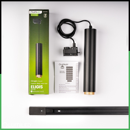 ZESTAW Szynoprzewód Listwa Szyna 1m + 3x Lampa Sufitowa Wisząca GU10 Oświetlenie Szynowe LUMILED