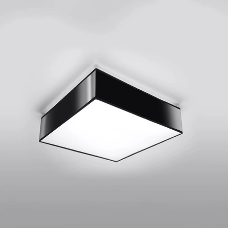 Lampa Sufitowa Plafon 2x E27 Kwadratowa Czarna Minimalistyczna Horus Sollux