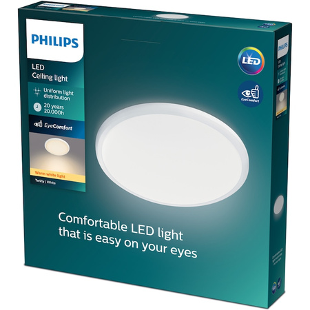 Lampa Sufitowa Plafon Natynkowy LED 17W 1700lm 2700K Biała Twirly Philips