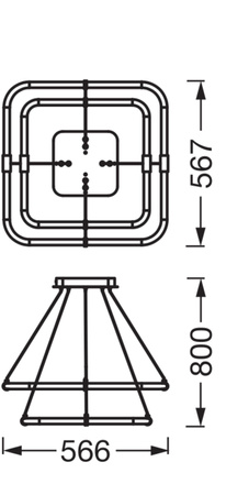 Lampa Sufitowa Wisząca Dekoracyjna LED 23W 2500lm 3000K Ciepła Ściemnialna Szary Decor Ledvance