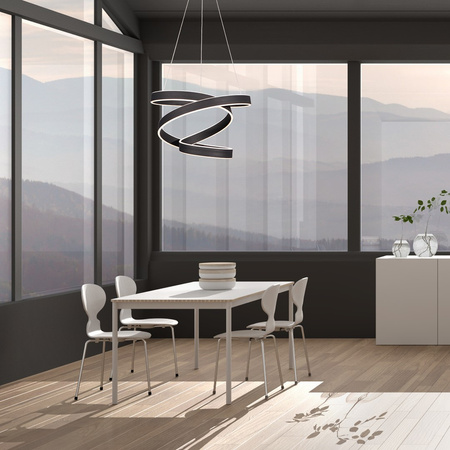 Lampa wisząca ANDROMEDA 45W LED Zakręcona Wstęga Czarna ML6160 Milagro Metal + Tworzywo Sztuczne